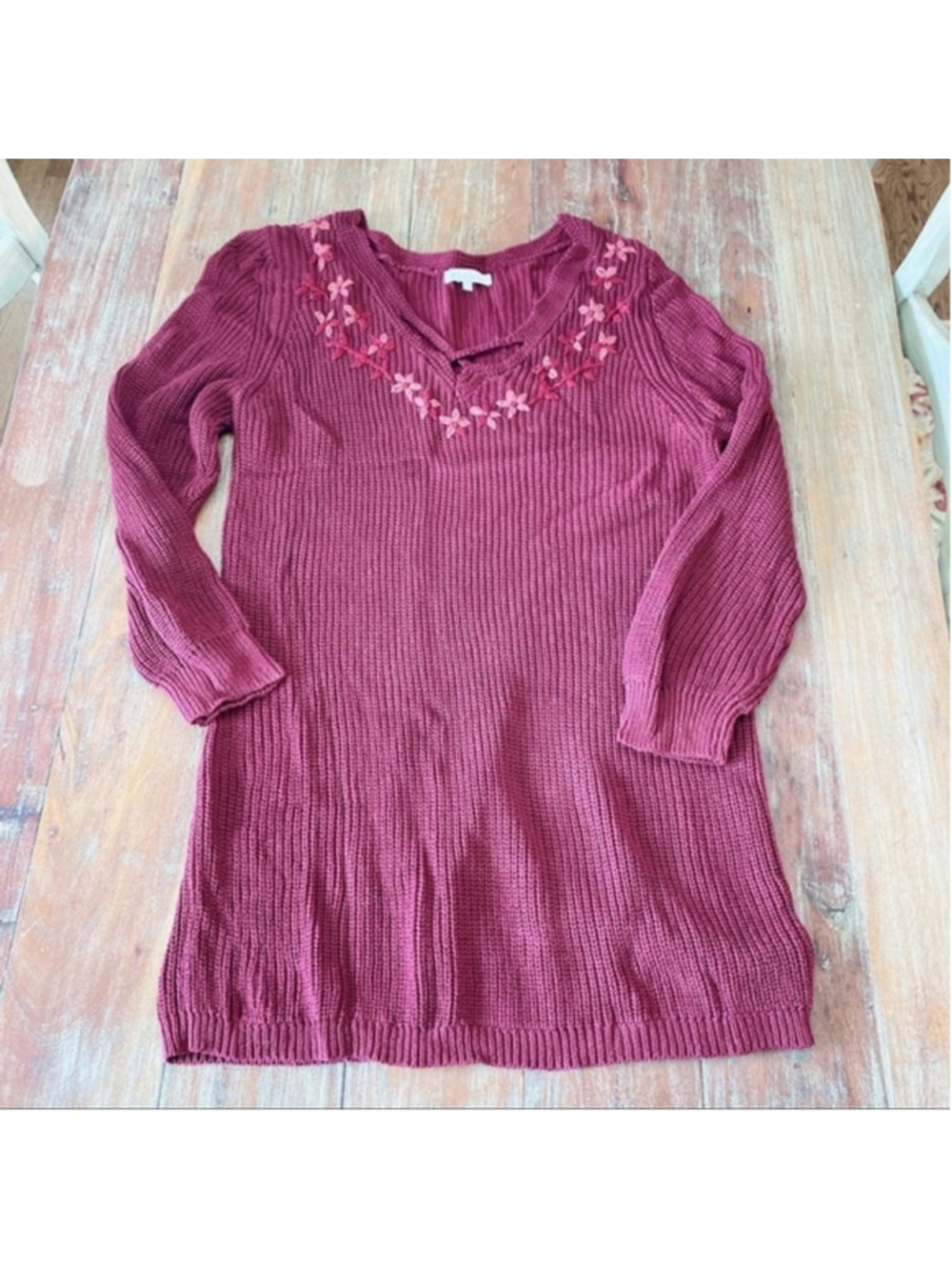 Skies are Blue Burgundy Sweater Stitch Fix 1X